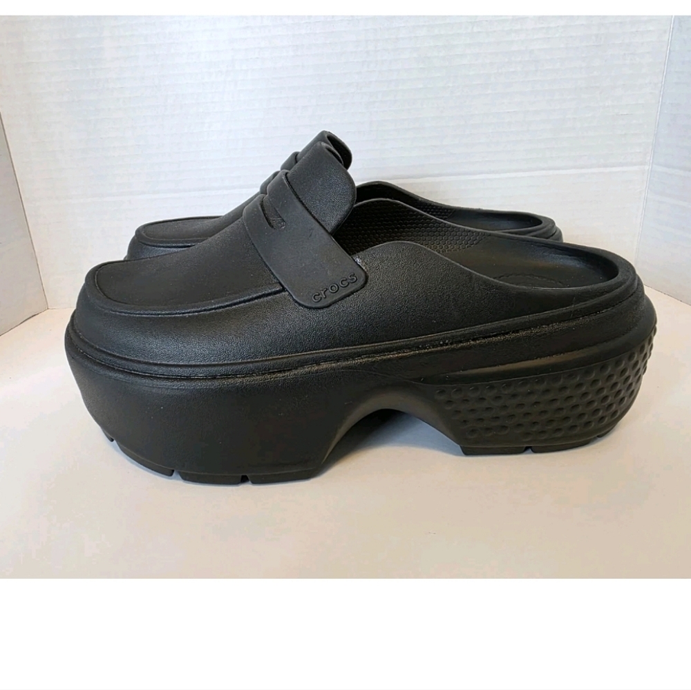 Crocs Stomp Loafer Unisex Black Slip On Platform Casual Sandal Womens 7 Mens 5 - Picture 5 of 10